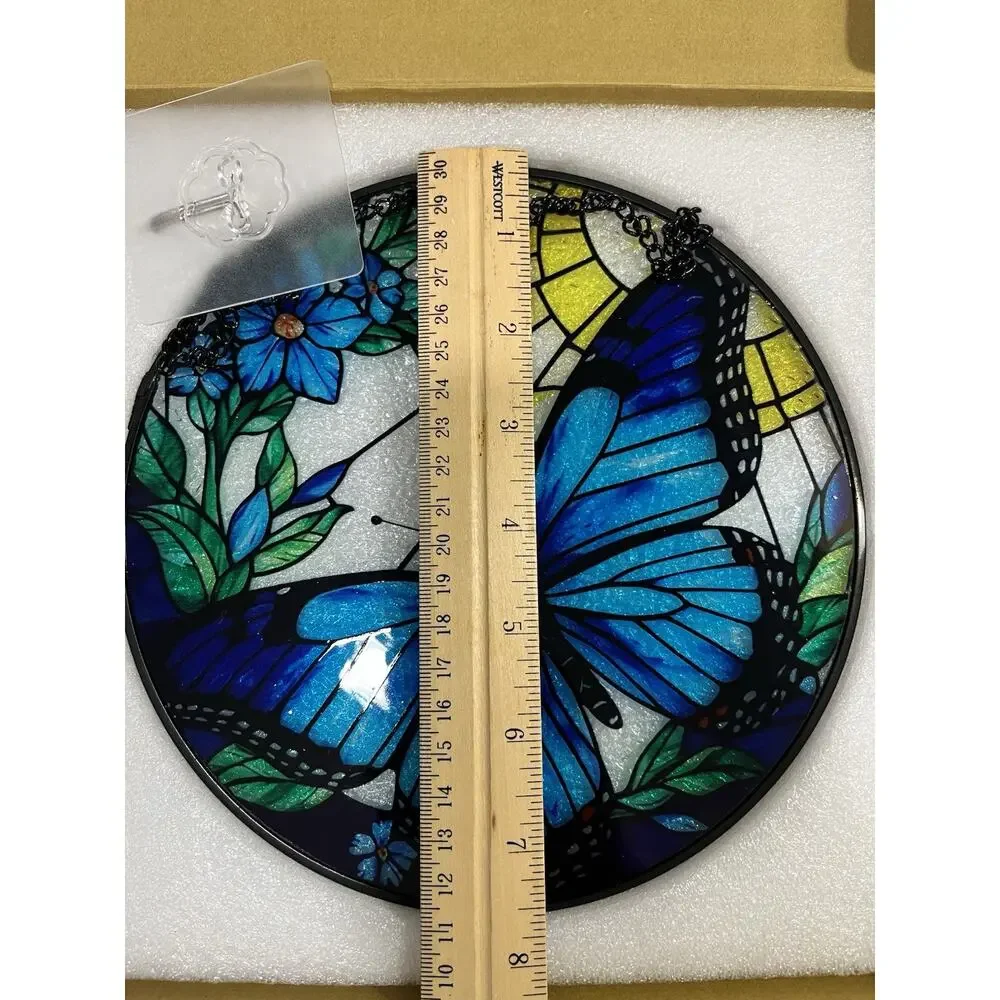 Butterfly Stained Glass Suncatcher, Window Suncatcher Hanging 7.8